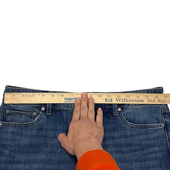 Talbots Jeans Womens 12 Blue Barely Boot Curvy Stretch Denim Distressed Casual - Picture 6 of 9